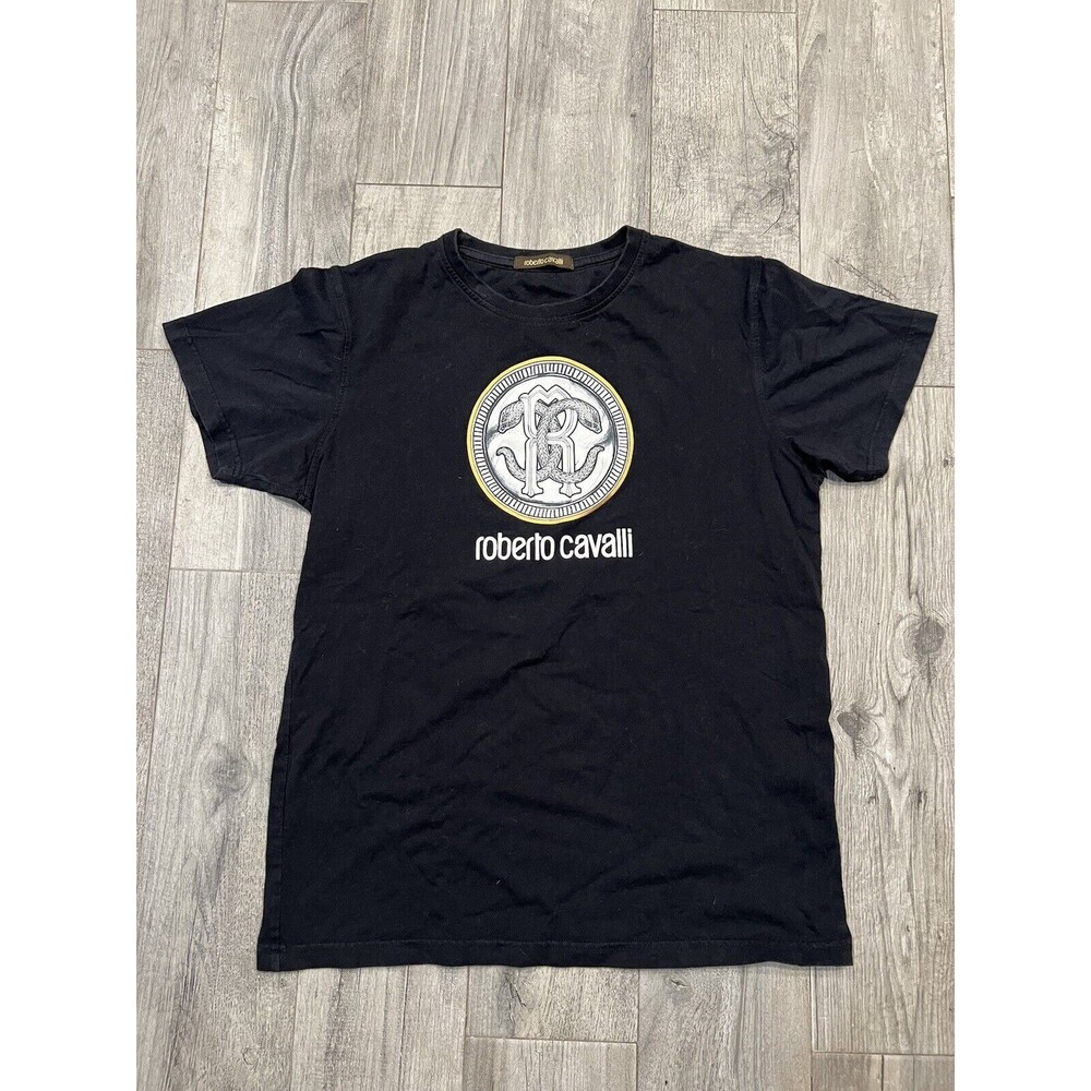 roberto cavalli mens Tee shirt Classic Logo Size Large